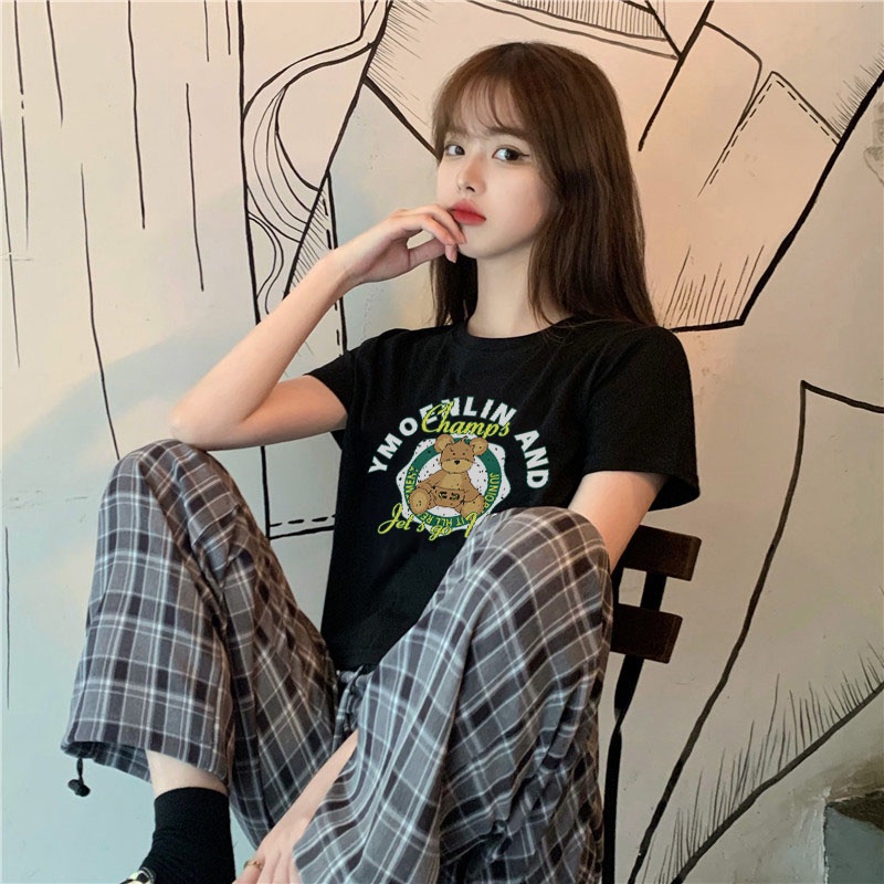 Áo Thun Crotop Form Rộng Unisex Tay Ngắn In Hình YMOENLIN AND Ulzzang Style Hàn Quốc TTT0189