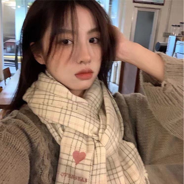 Khăn Choàng Cổ Giữ Ấm Phong Cách Retro Hàn Quốc Cho Nữ