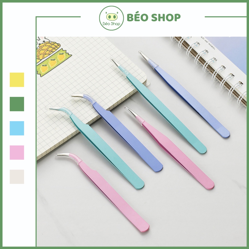 Nhíp gắp sticker washi tape macaron Béo shop kẹp băng dính hình dán móng tay nail màu pastel
