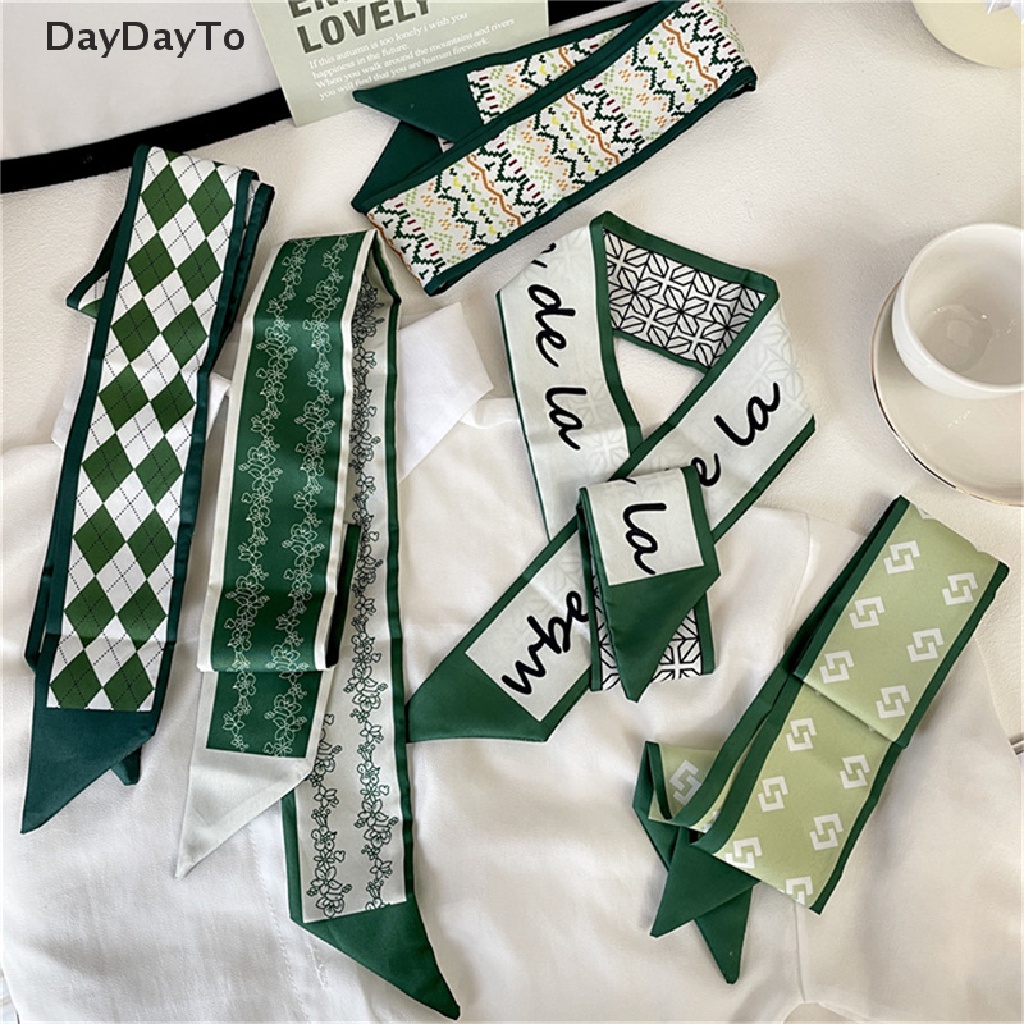 Dây Cột Tóc Ruy Băng Dài Bằng Lụa In Họa Tiết Thời Trang Cho Nữ