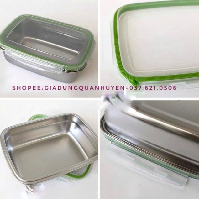 Bộ 3 Hộp đựng thực phẩm, hộp lạnh inox 304 chính hãng Hàn Quốc