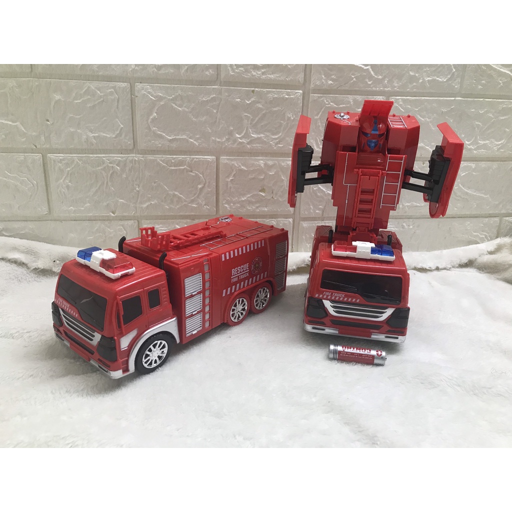 XE CỨU HOẢ BIẾN HÌNH ROBOT PIN NHẠC