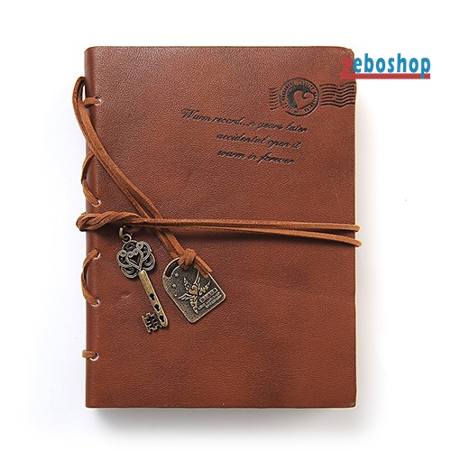 Sổ Tay Bìa Da Giả Màu Trơn Phong Cách Vintage