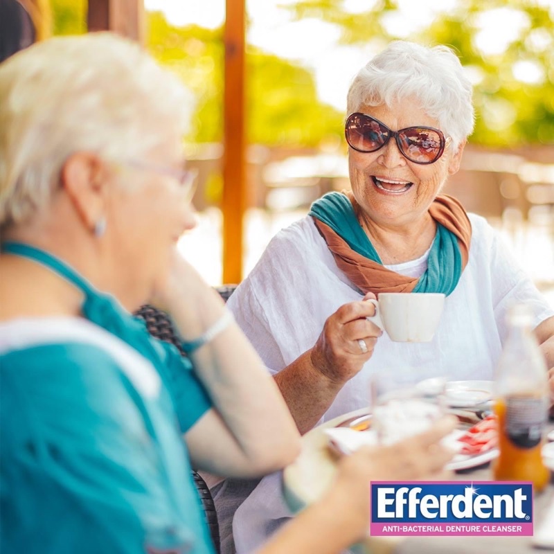 Efferdent Viên sủi làm sạch răng giả, răng hàm tháo lắp, khay chỉnh nha