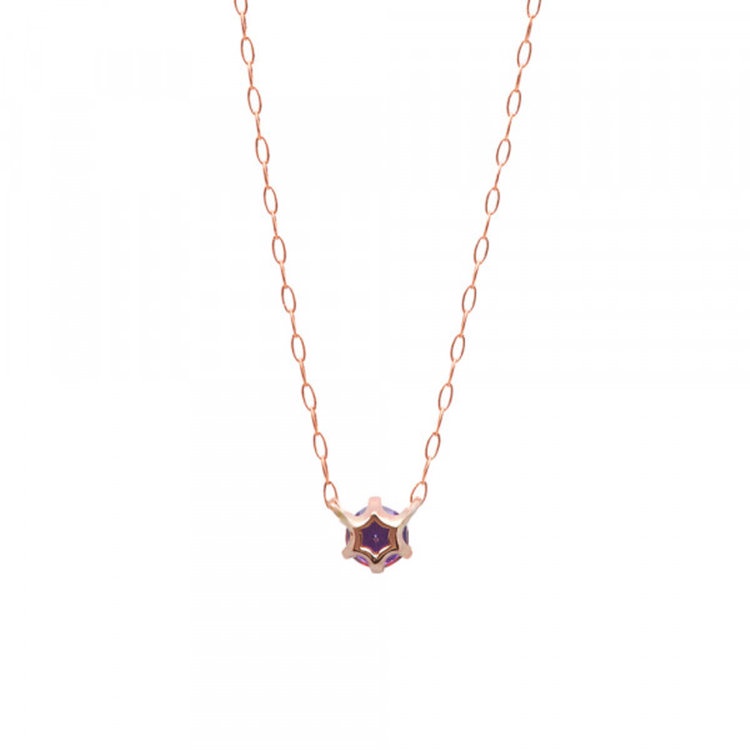 Dây chuyền vàng nữ đính đá Amethyst ESTELLE