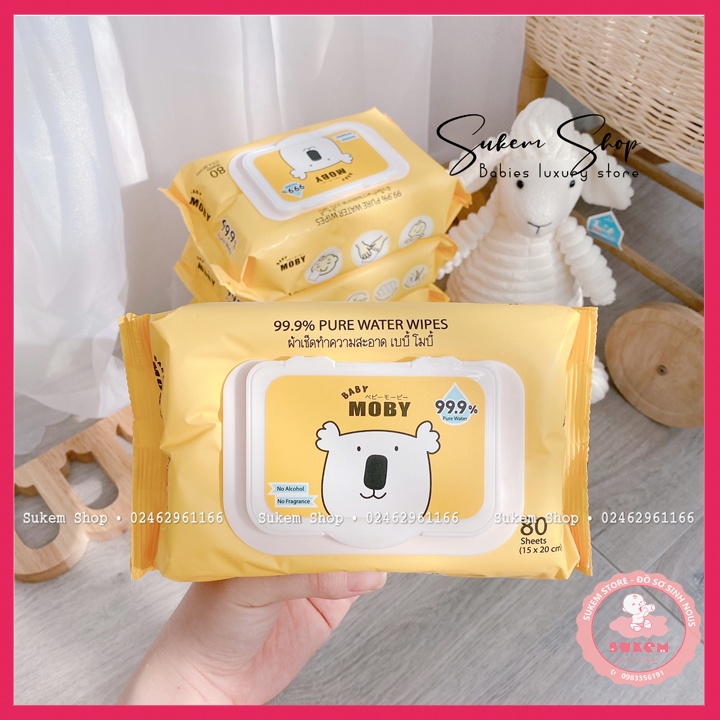 Khăn Ướt Moby Gói Lớn Tinh Khiết 99,9%