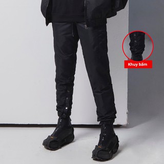 Quần jogger gió nam 2 lớp chống nước, có khuy bấm ở ống quần cá tính và thời trang New 2020