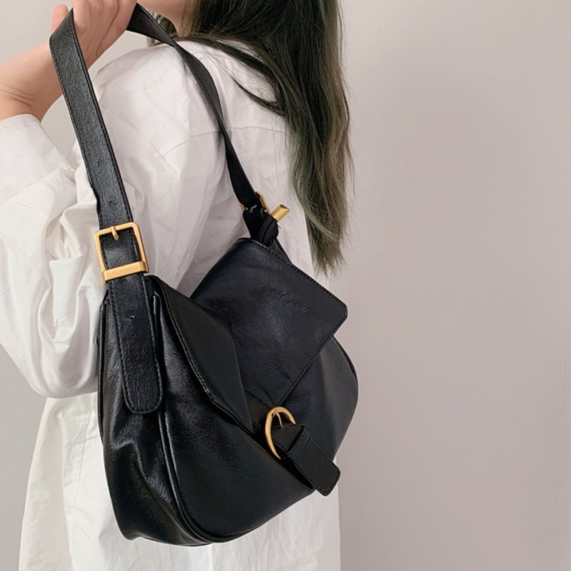 Túi xách đeo vai bằng da màu trơn thời trang