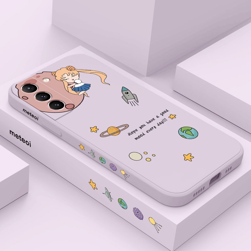 Ốp Điện Thoại Hình Hành Tinh Cô Gái Cho Samsung Galaxy S21 S20 FE Ultra Plus