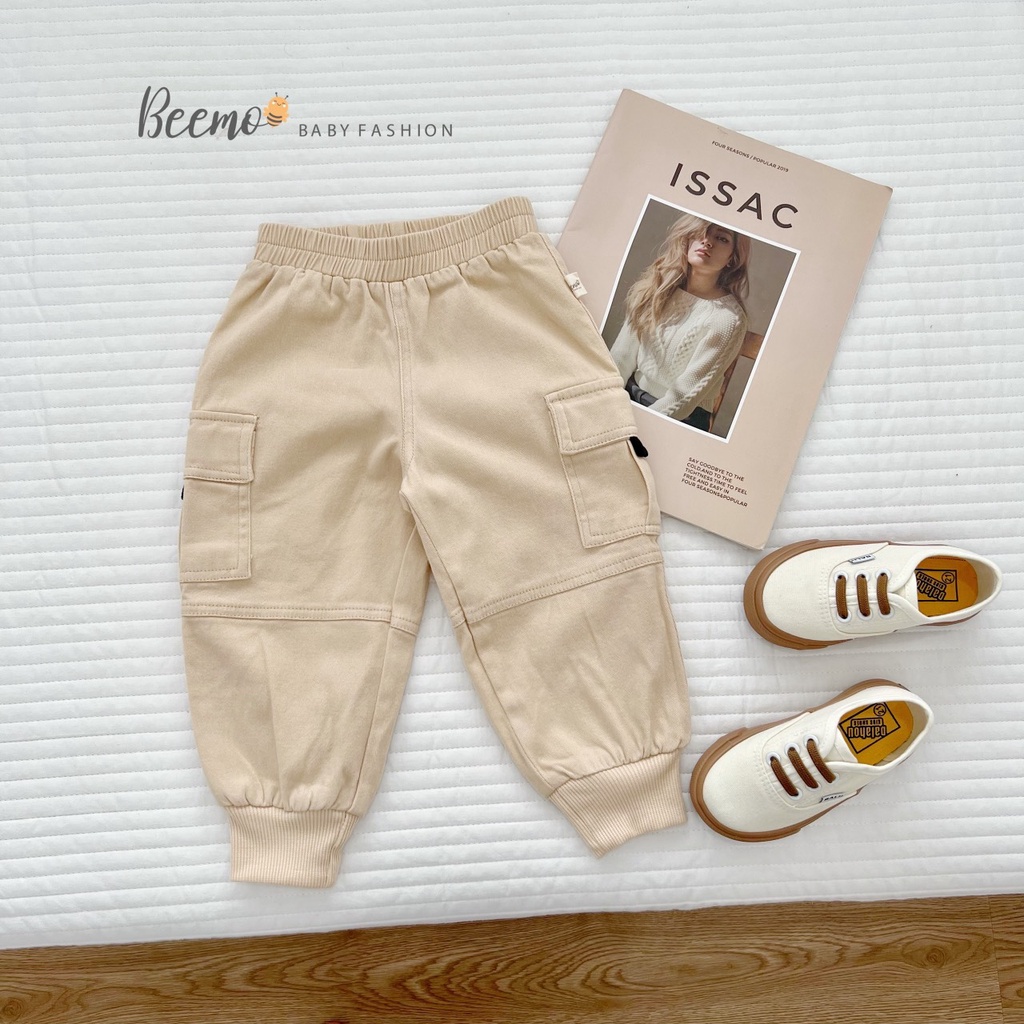 Quần kaki bé trai túi hộp cá tính, quần dài bé trai kaki túi hộp Beemo