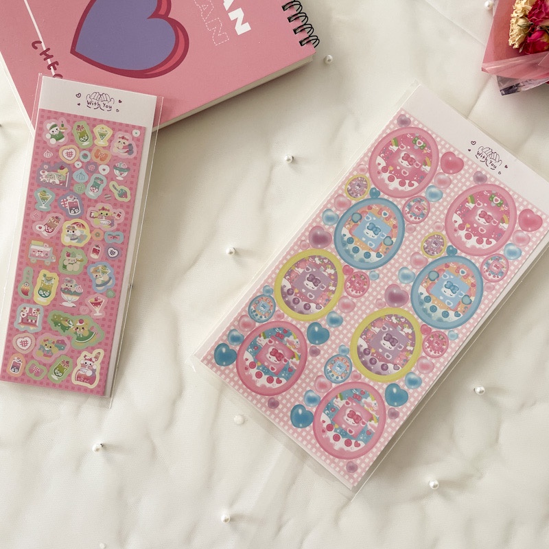 Zanmo tấm hình dán sticker thỏ kim tuyến sáng tạo phong cách hàn quốc