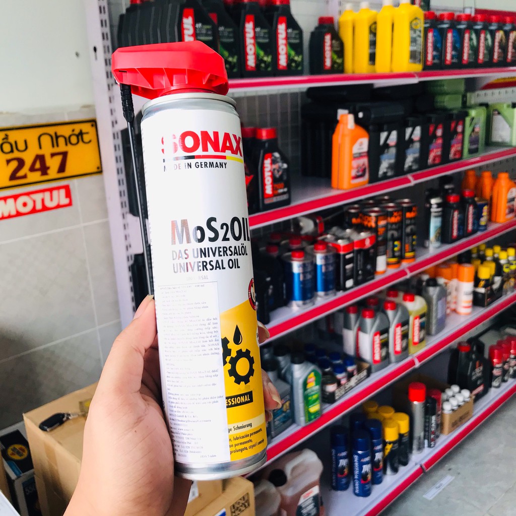 Dầu bảo vệ, bảo quản nhựa và kim loại Sonax MoS2 Oil 400ml