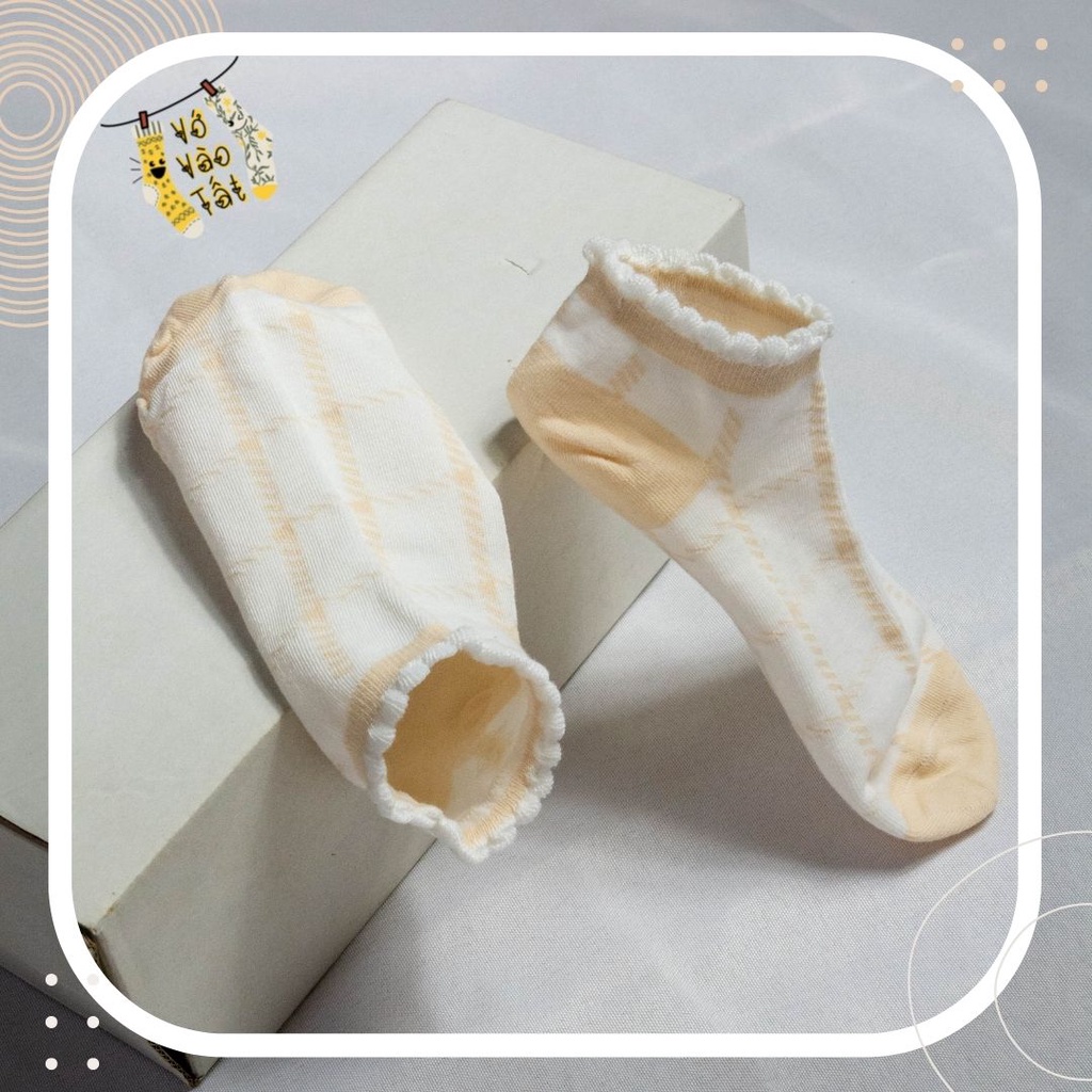 TẤT VỚ CỔ NGẮN NỮ NÂU VÀNG NHẠT