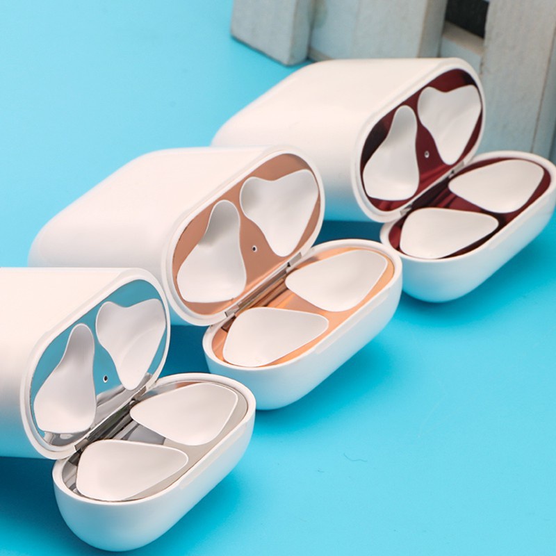 Dán skin kim loại chống bẩn cho Airpod 1/ Airpod 2 và Airpod Pro (chống bẩn bên trong nắp đậy Airpod)
