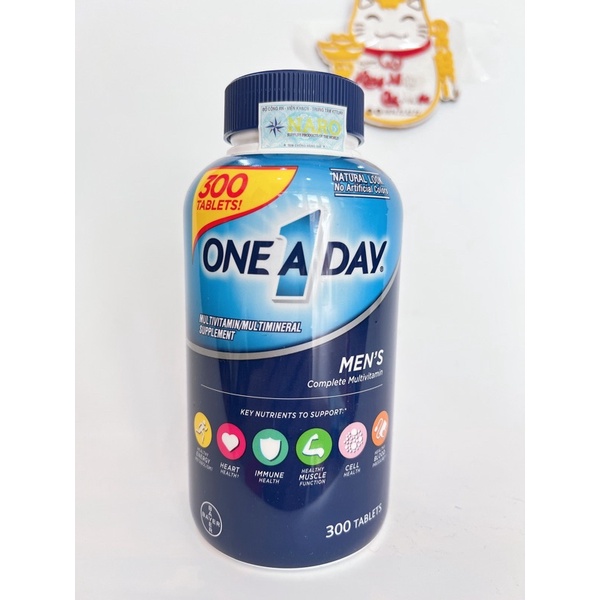Viên uống One A Day Men'S Multivitamin Health Formula, 300 Viên, Mẫu Mới date 2024