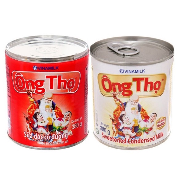 Sữa Đặc Có Đường Ông Thọ Lon 380g (Đỏ Không Giật Nắp/Trắng Giật Nắp)