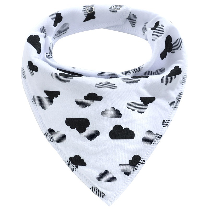 Yếm Ăn Cotton Hình Tam Giác In Họa Tiết Hoạt Hình Cho Bé