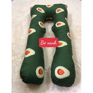 Hcm gối ôm bà bầu chữ u loại gối to mẫu 205,bơ xanh