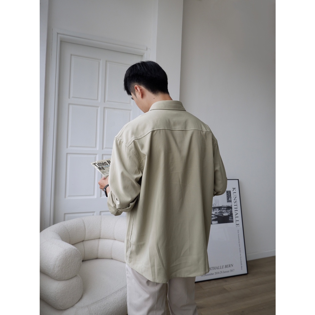 Áo sơ mi nam màu xanh cốm SCOTTSOR dài tay thoáng mát Dion Shirt