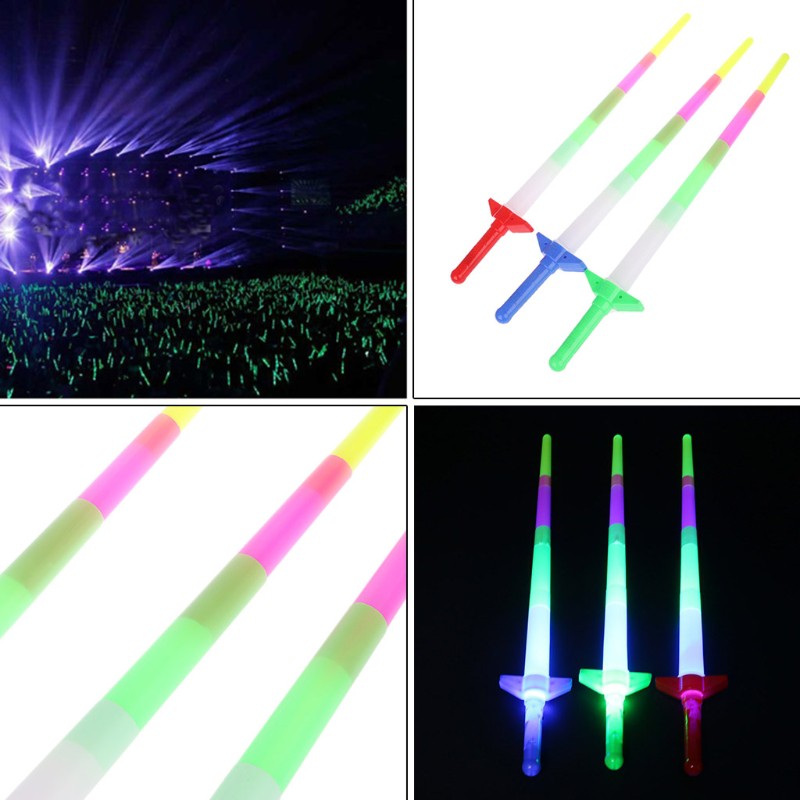 Kiếm nhựa đồ chơi kéo dài được có đèn LED laser màu sắc cầu vồng mới dự tiệc vui nhộn dành cho trẻ em