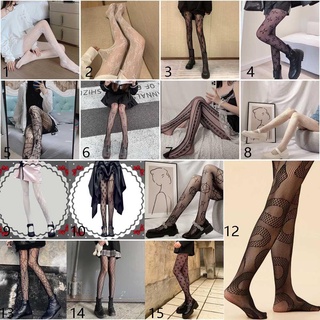 MAHES Vớ Lưới Màu Đen Phong Cách Gothic Cho Nữ