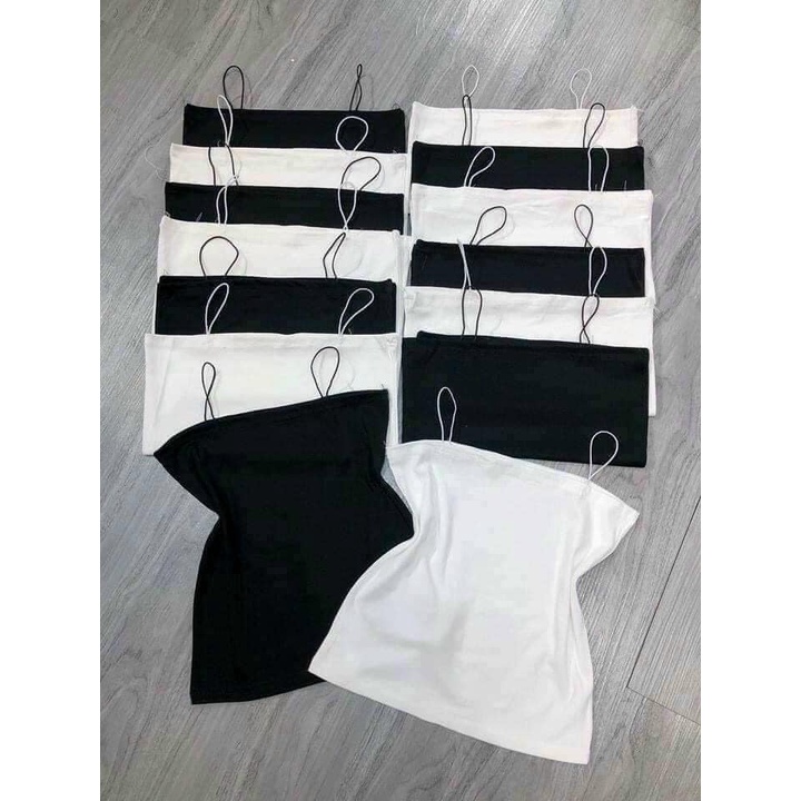 Áo 2 dây croptop ôm vải thun cotton gân borip dày dặn lên form cực xinh, áo thun nữ, áo phông