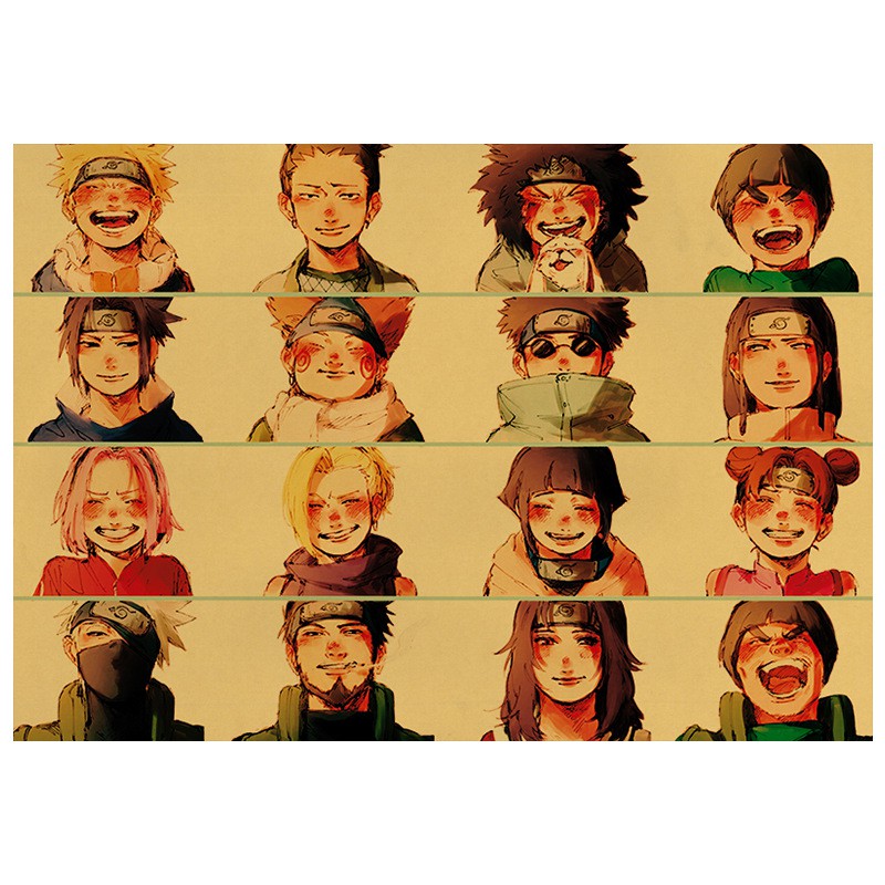 [BO73] Tranh poster treo tường, tấm áp phích học trò và thầy Naruto