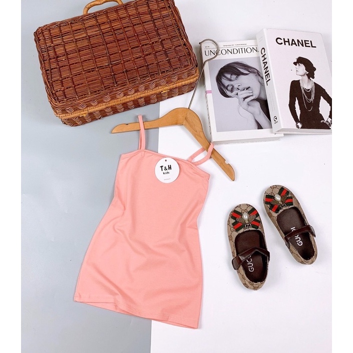 váy 2 dây cotton cực xinh cho bé gái - v2dct
