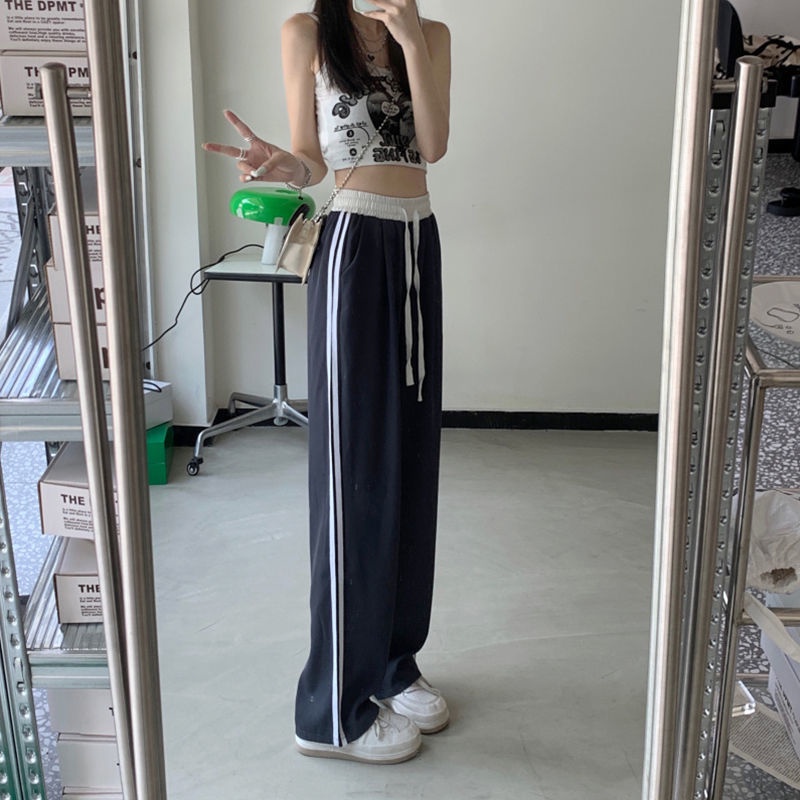 COZOK Quần Dài Ống Rộng Lưng Cao Thời Trang Dễ Phối Đồ
