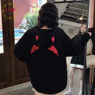Xiaoxi Áo Hoodie Tay Dài Phong Cách Harajuku Nhật Bản Dễ Phối Đồ