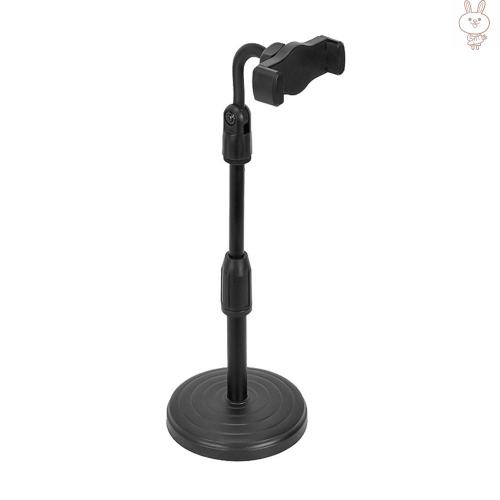 OL Desktop Smartphone Stand Bracket 26-38cm Adjustable Height with Phone Holders 360° Rotation for Live Streaming Online Video Chatting Singging