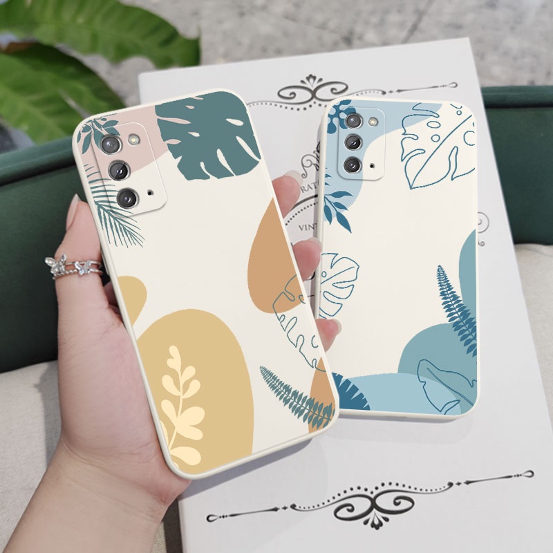 Ốp Điện Thoại Silicon Dẻo Họa Tiết Lá Cây Xinh Xắn Thời Trang Cho Samsung Galaxy Note 20 Ultra 10 Plus 9