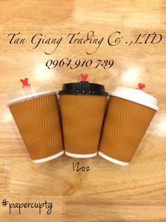 100 ly giấy cách nhiệt + nắp ( Size 12oz)