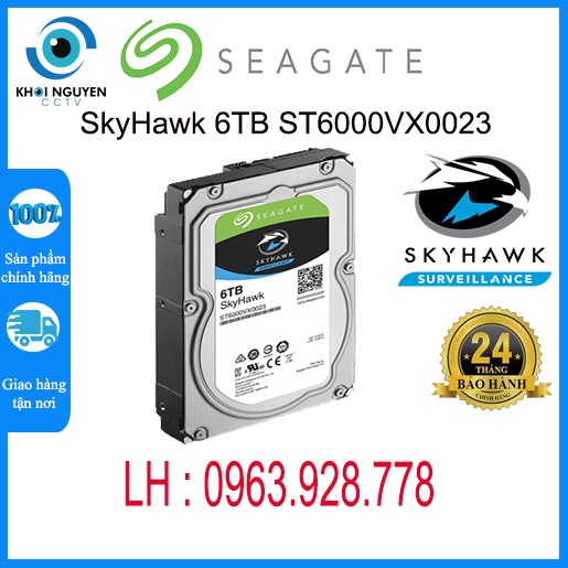 [ Bảo hành 24 tháng ] Ổ cứng Seagate SkyHawk HDD 6TB chuyên dùng cho camera