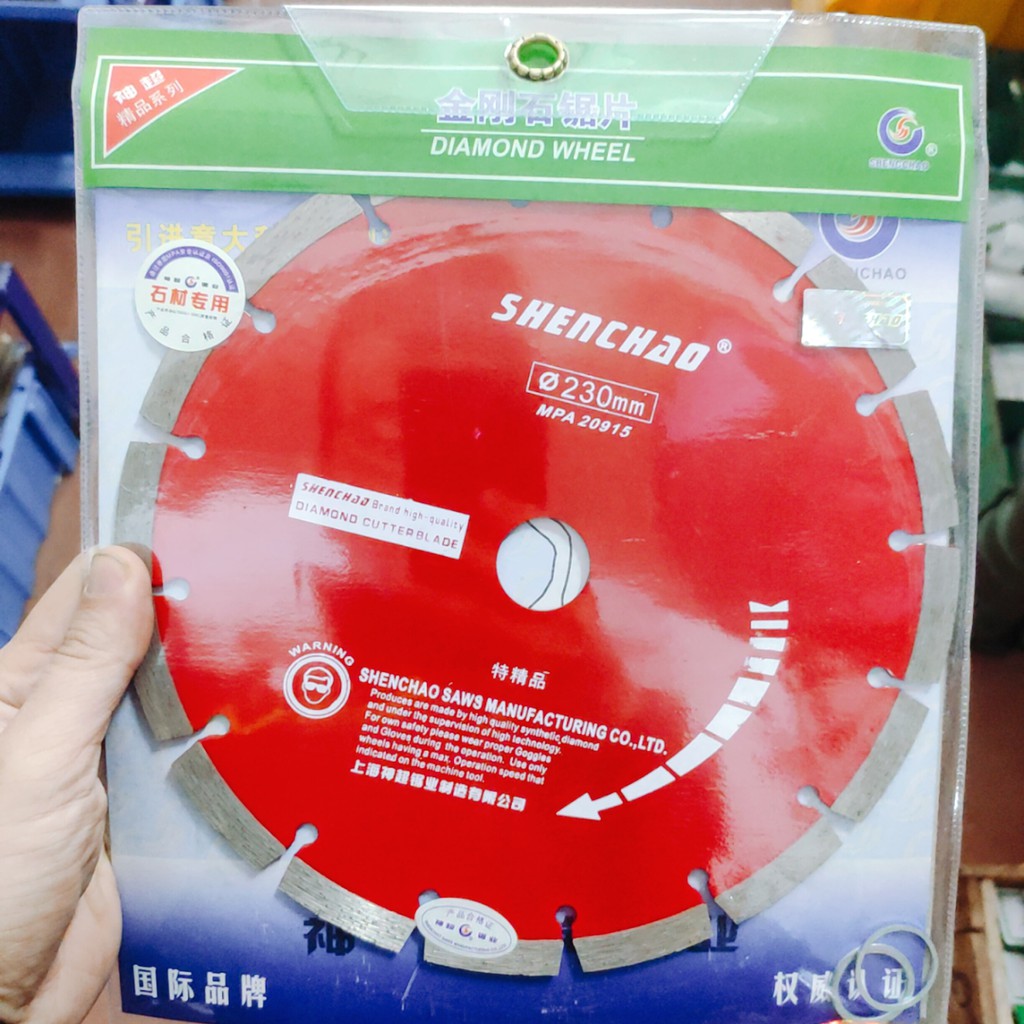 Lưỡi cắt 230mm răng thưa (cắt khô) đa năng cắt gạch, cắt tường , cắt bê tông SHENCHAO chính hãng