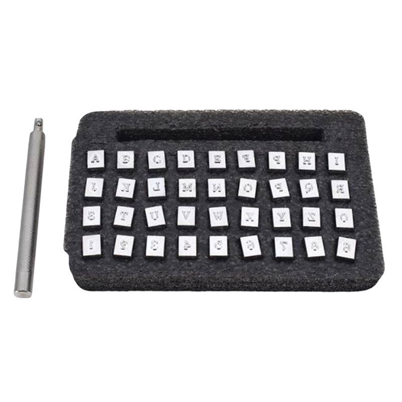 36 chữ cái con dấu Bộ dụng cụ in nổi chữ cái trên vải da