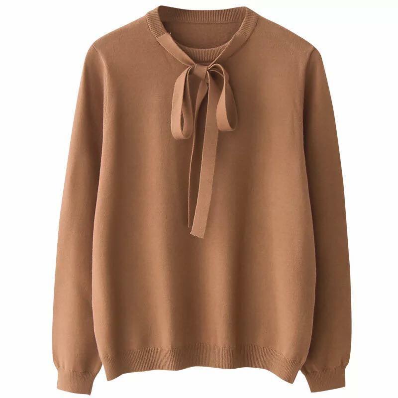 Áo len nữ cổ buộc nơ