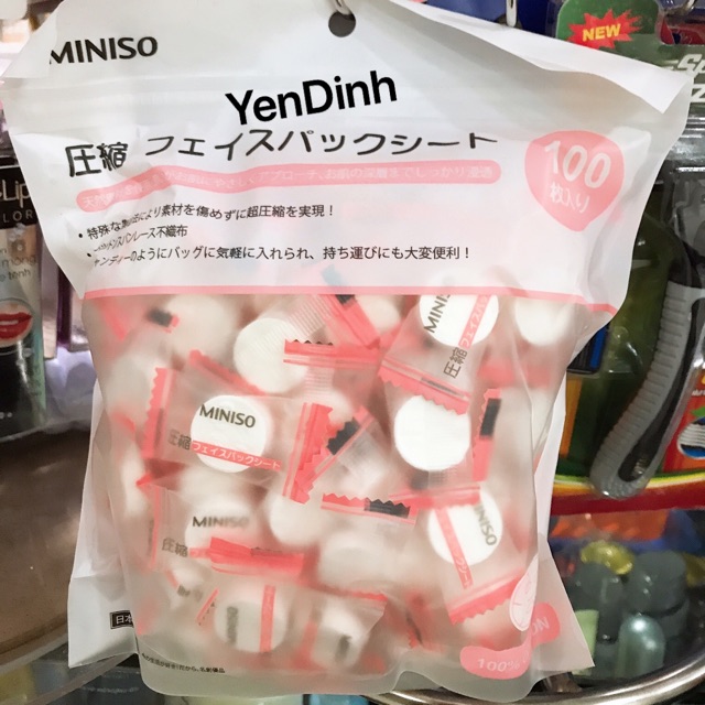 mặt nạ viên nén Miniso Nhật Bản hẳn 100 viên mùa hè các chị em tha hồ làm mặt nạ nhé ạ!