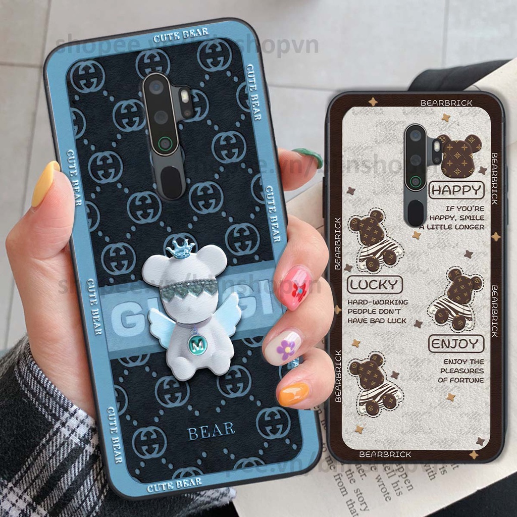 Ốp Oppo A5 2020 / A9 2020 hình gấu bear brick đẹp độc lạ, thời trang, cá tính