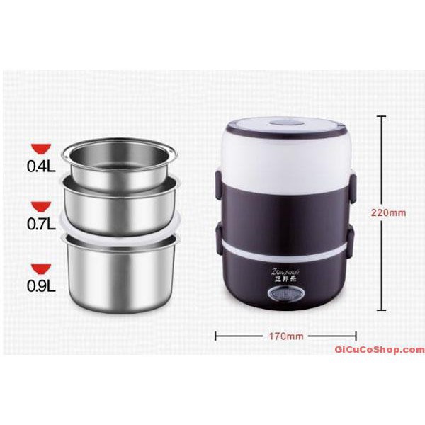 Hộp Cơm Cắm Điện 3 Tầng, Giữ nhiệt, Hâm Nóng Nhanh Thức Ăn, Inox Vỏ Nhựa Chịu Nhiệt Tốt An Toàn{SIEUGIAMGIA} | BigBuy360 - bigbuy360.vn
