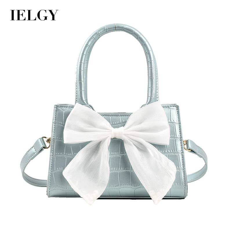 Túi đeo vai IELGY kiểu vuông họa tiết vân da cá sấu dễ phối đồ cho nữ