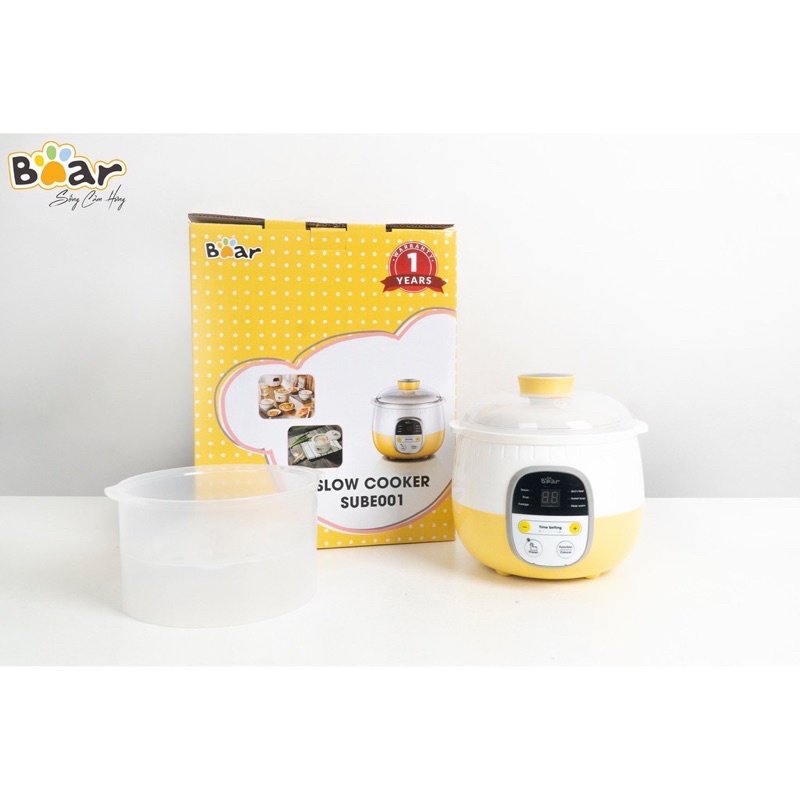 NỒI NẤU CHÁO, NINH, HẦM, HẤP CÁCH THUỶ 4 IN 1 - BEAR  - CHÍNH HÃNG BẢO HÀNH 12 THÁNG