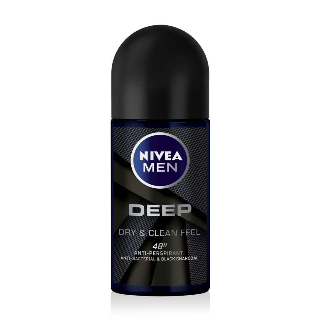 Lăn ngăn mùi than đen hoạt tính cho nam Nivea Men Deep Dry &amp; Clean Feel 50ml