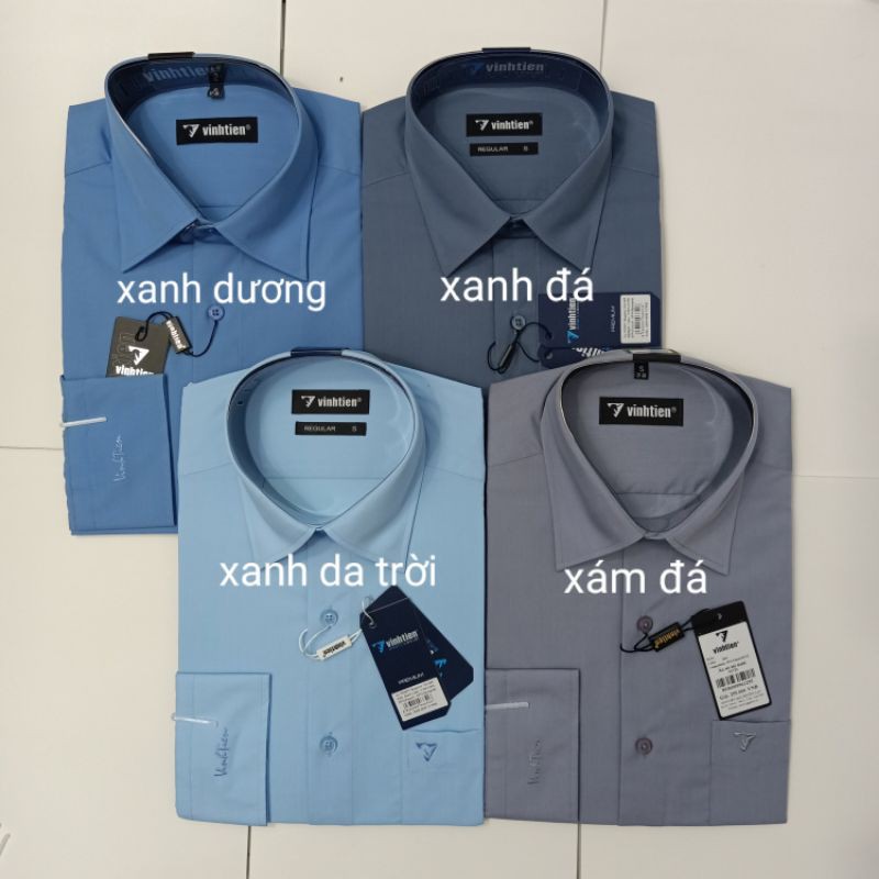 Áo VĨNH TIẾN  chính hãng màu trơn tay dài