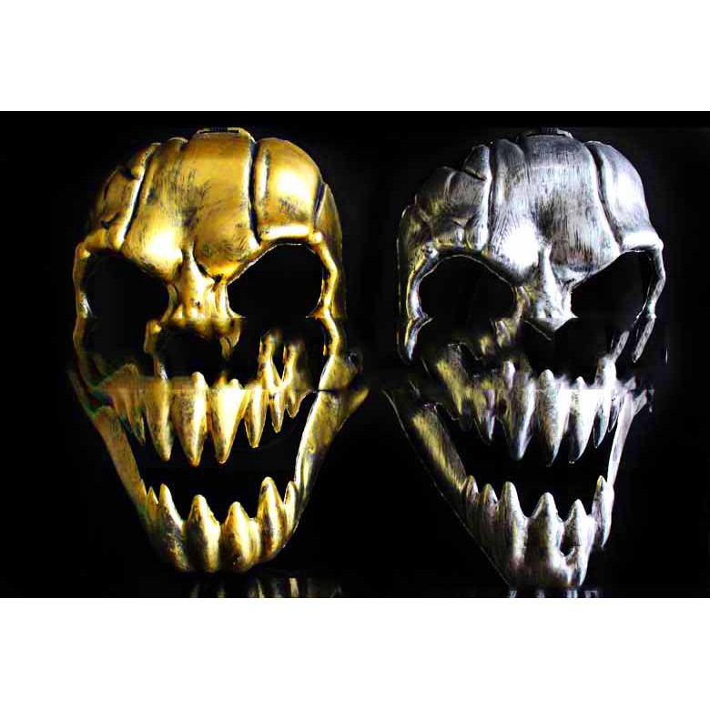 Mặt nạ họa tiết đầu lâu cho nam-Mặt nạ Halloween hình đầu lâu ghê rợn-Mặt nạ xương sọ - Mặt nạ nửa đầu lâu hóa trang