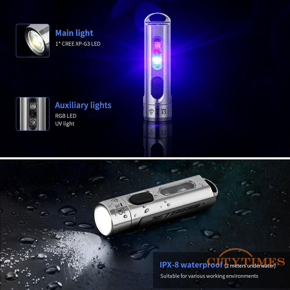 Đèn Pin Jetbeam 500lm Xpg3 + Rgb + 365uv Led