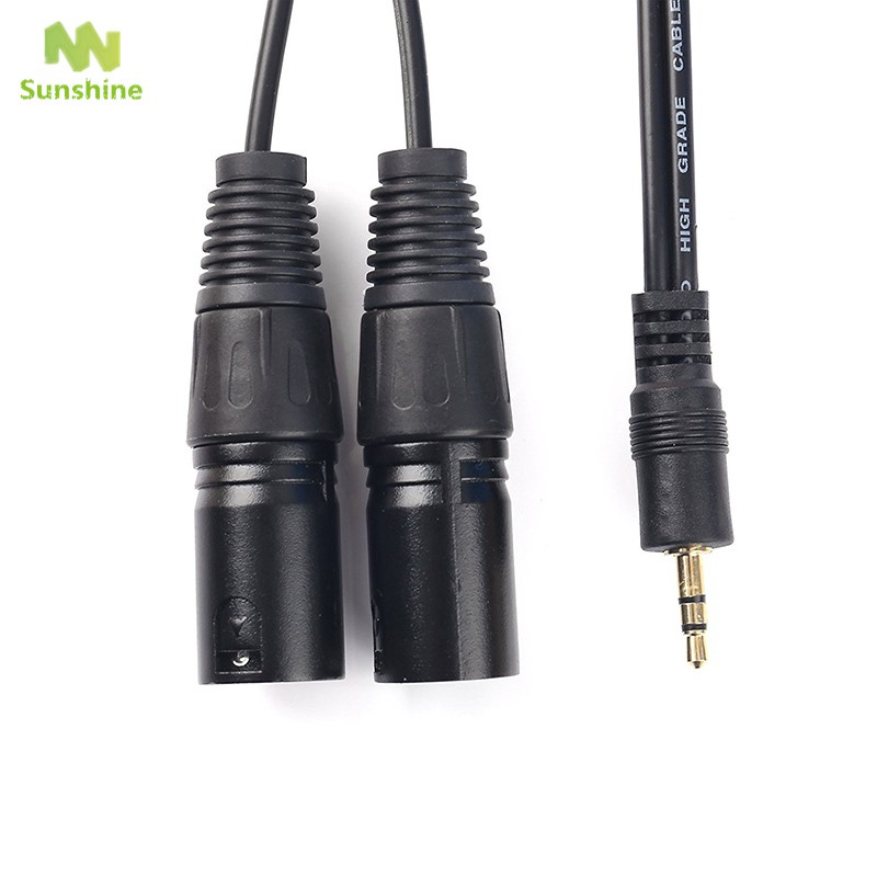 ♥♣♥ 3.5mm Mini Jack Stereo TRS to Dual XLR 3 pin Male/Female Plug Y Splitter Interconnect Cable