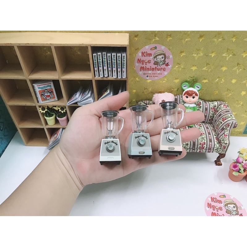 Mô hình máy xay sinh tố mini trang trí nhà búp bê 1:12 1:6