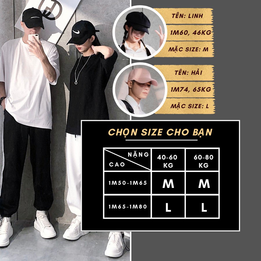 Áo Thun Tay Lỡ Form Rộng Unisex 100% Cotton Mát Mẻ, Mềm Mịn Cho Cả Nam Nữ Trơn Màu (Đủ Màu Đen Trắng) GUF | BigBuy360 - bigbuy360.vn