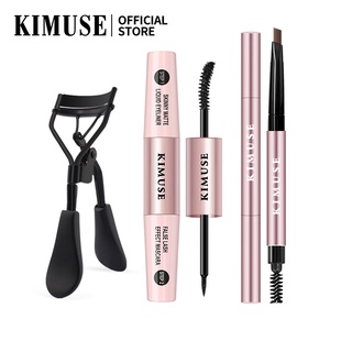 Mascara Kiêm Bút Kẻ Mắt / Chì Kẻ Mày Hai Đầu / Dụng Cụ Bấm Mi Kimuse Thiết Kế 2 Trong 1